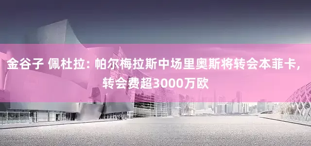 金谷子 佩杜拉: 帕尔梅拉斯中场里奥斯将转会本菲卡, 转会费超3000万欧